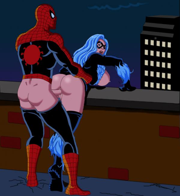 Sex Ultimate Spider Man - Black Cat's pussy is getting filled with a meaty dick of Spiderman right on  the top of the roof! â€“ Spiderman Porn